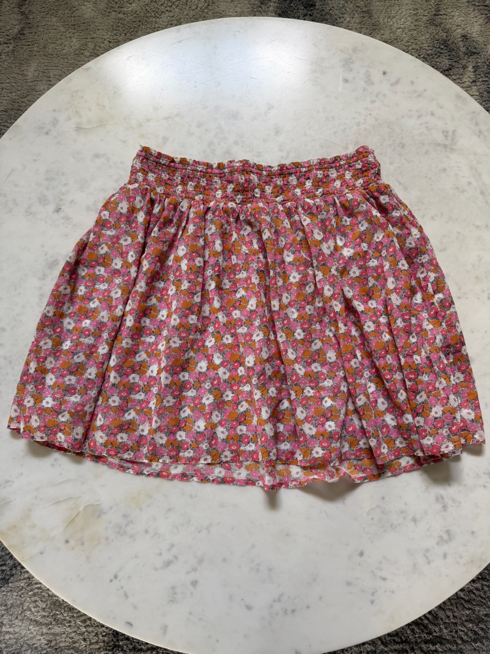 Old Navy Pink Floral Smocked Waist Skirt - Large